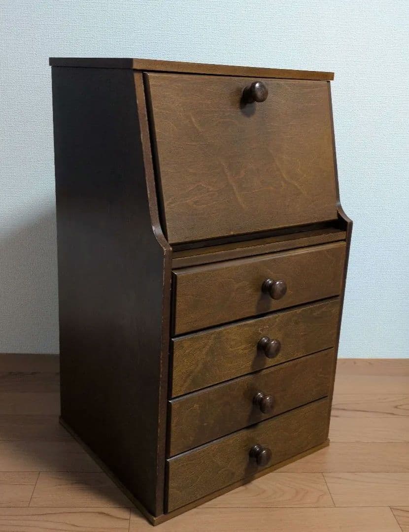 木製 ４段引き出し付きラック　 シェルフ