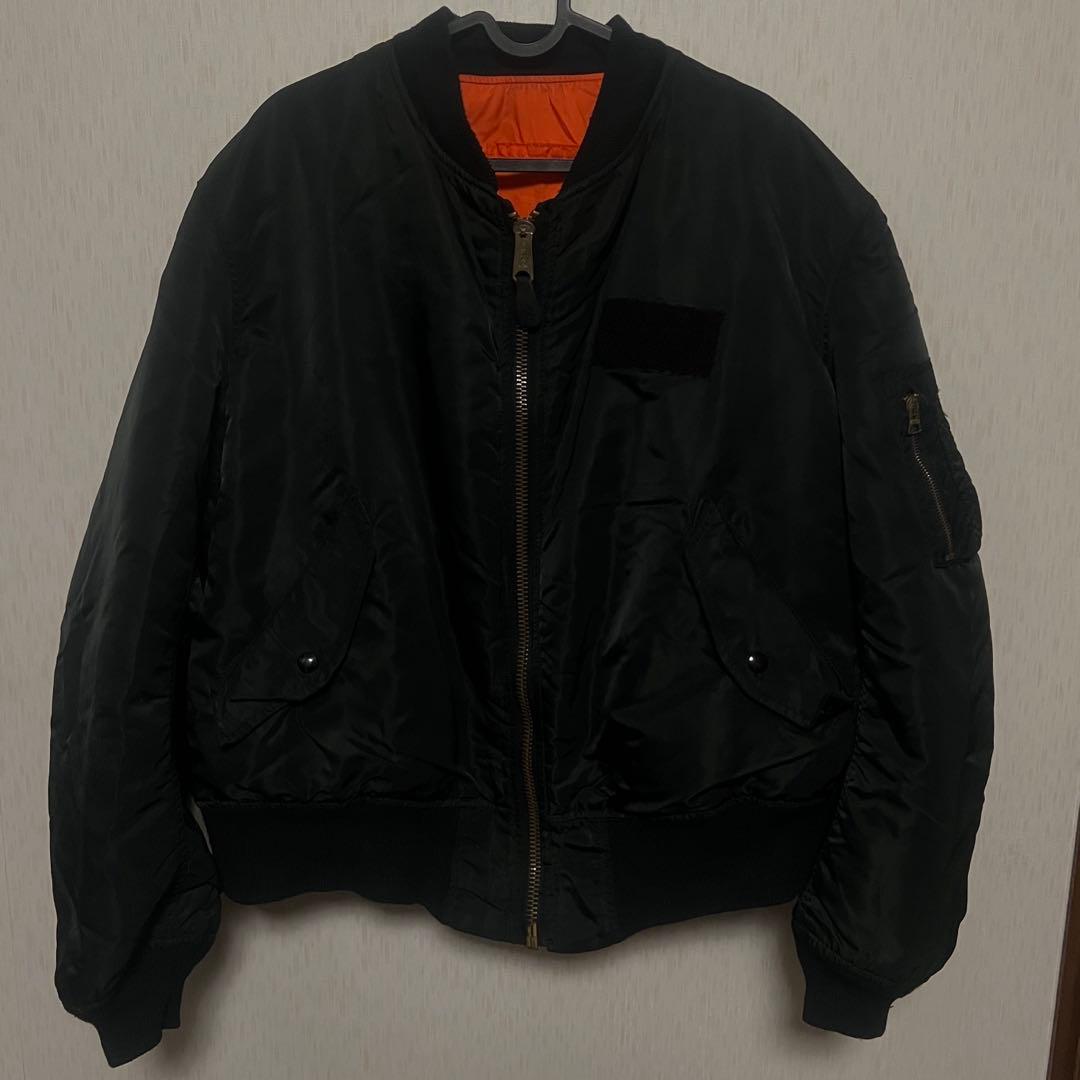 【希少・USA製】ALPHA アルファ MA-1 フライトジャケット XL 黒