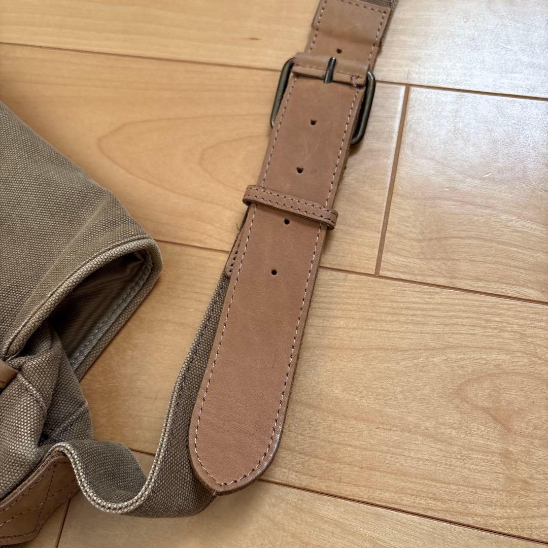 llbean メッセンジャーバッグ　レザー　キャンパス　ハンティングバッグ