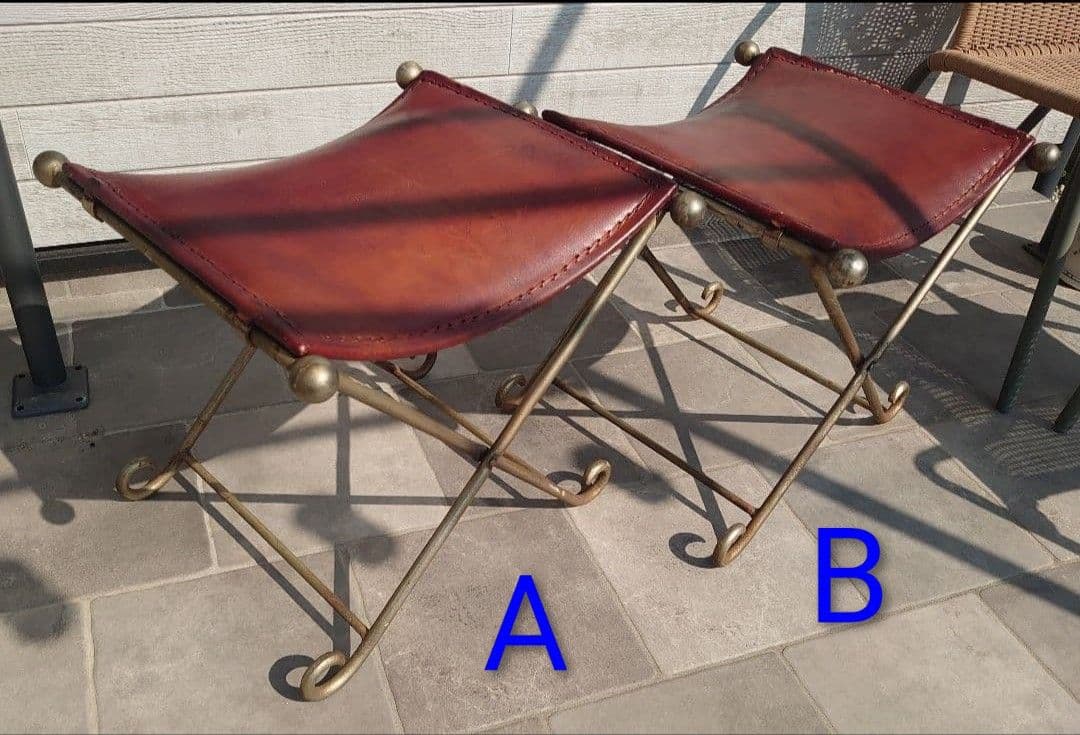 スツール　チェア　本革　アンティーク　レア【B】