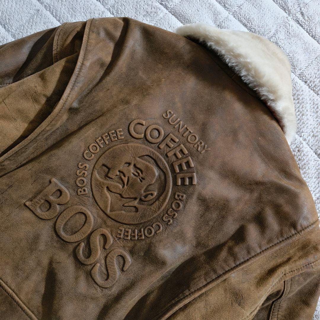 希少 本革 リアルレザー サントリー ボスジャン A-2 レザージャケット M