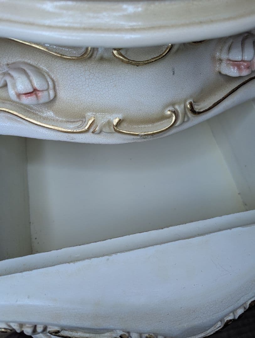 ロココ調 ドレッサー 豪華 姫系 椅子つき アンティーク 鏡台 ミラー