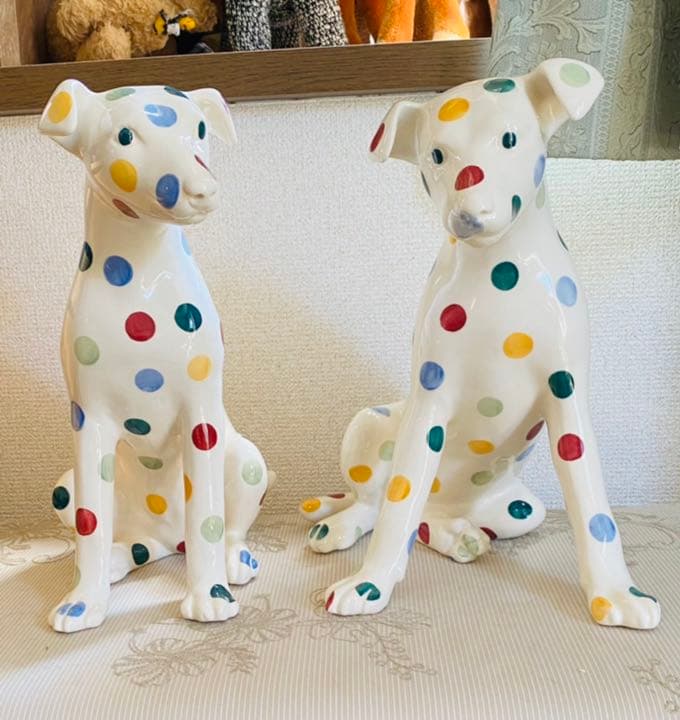 Emma Bridgewater ブリッジウォーター　犬　置物　ポルカドット