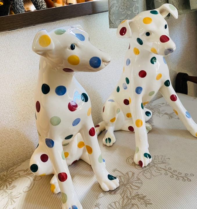 Emma Bridgewater ブリッジウォーター　犬　置物　ポルカドット