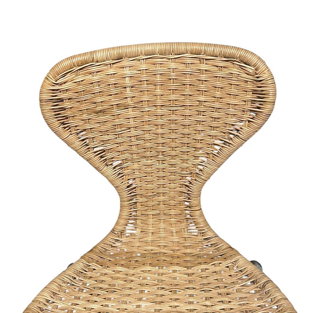 【美品】 ÄLVSTA エルヴスタ チェア　籐　ラタン　クロムメッキ IKEA