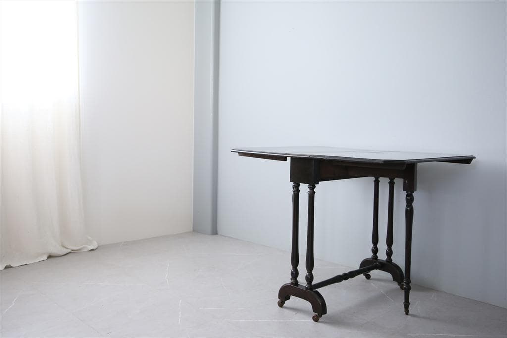 英国アンティーク木製ゲートレッグテーブル/ダイニング机/バタフライ(89-276