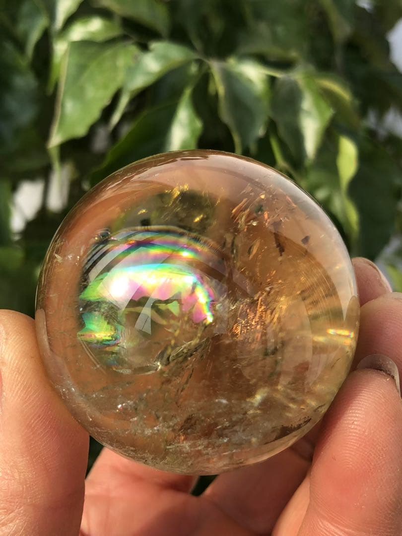 天然石 ブラジル産❣️シトリンのスフィア　丸玉　置物YH063G.293