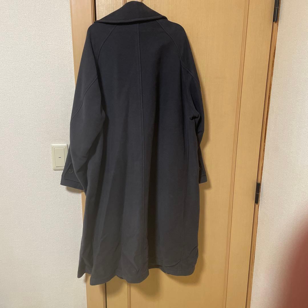 グラフペーパー　ダークグレー コットン ダブルブレスト チェスターコート