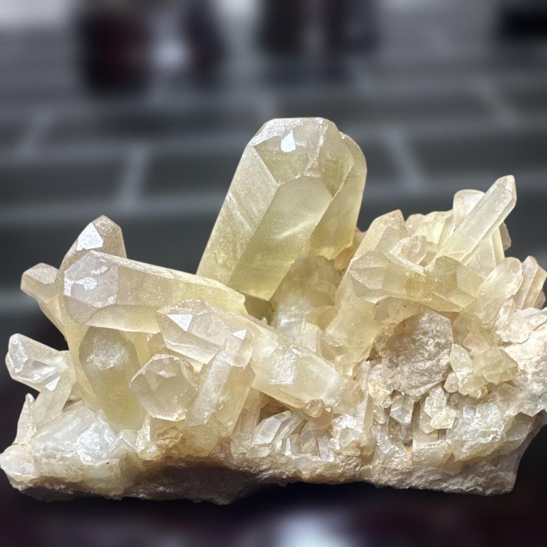 シトリン／スモーキシトリン原石 3点セット 台座付