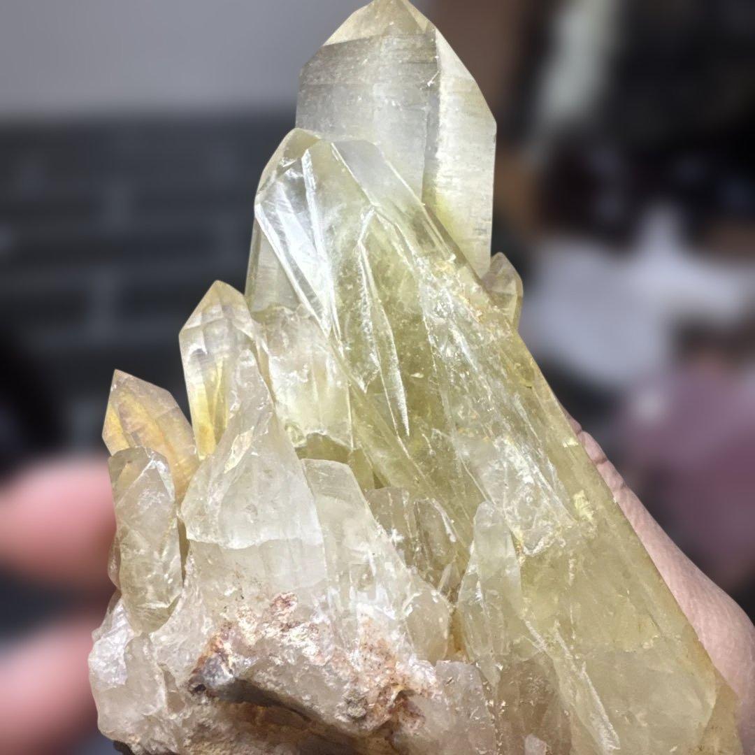 シトリン／スモーキシトリン原石 3点セット 台座付