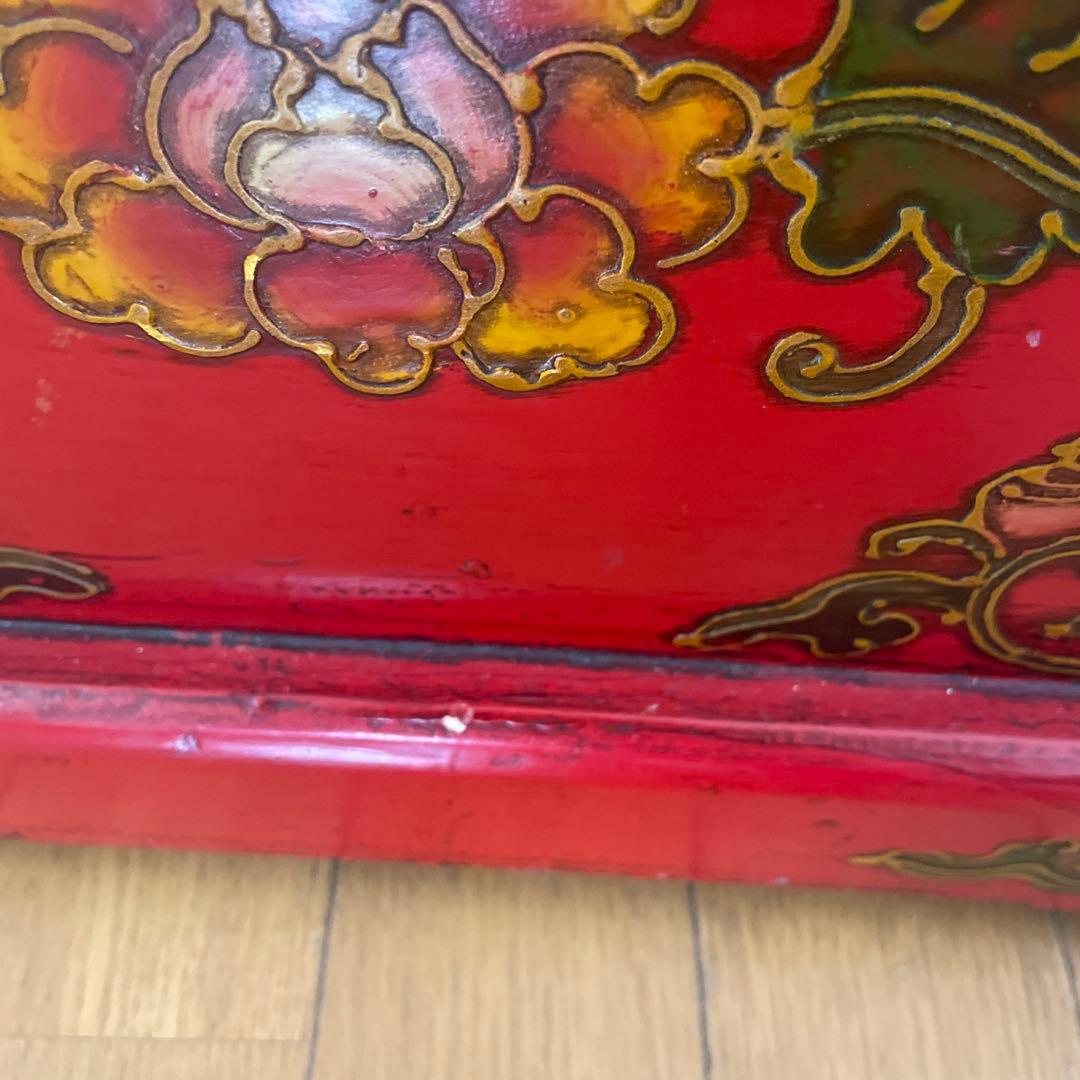 アンティーク　長持　中国家具　赤の木製箱