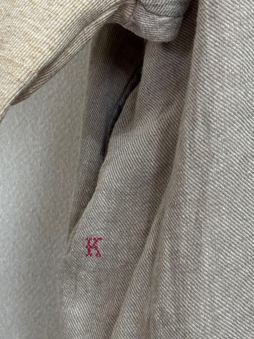 ★カポック★kapoc★SACK★割烹着★リネン ★エプロン★2way★ベージュ