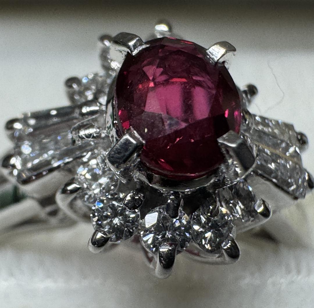 天然ルビー＆ダイヤモンド指輪 10号（宝石鑑別書付き） 未使用 購入価格43万円
