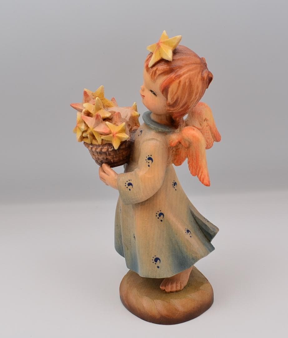 星を抱く天使　アンリ　ANRI　限定品　木彫り人形　イタリア　18ｃｍ