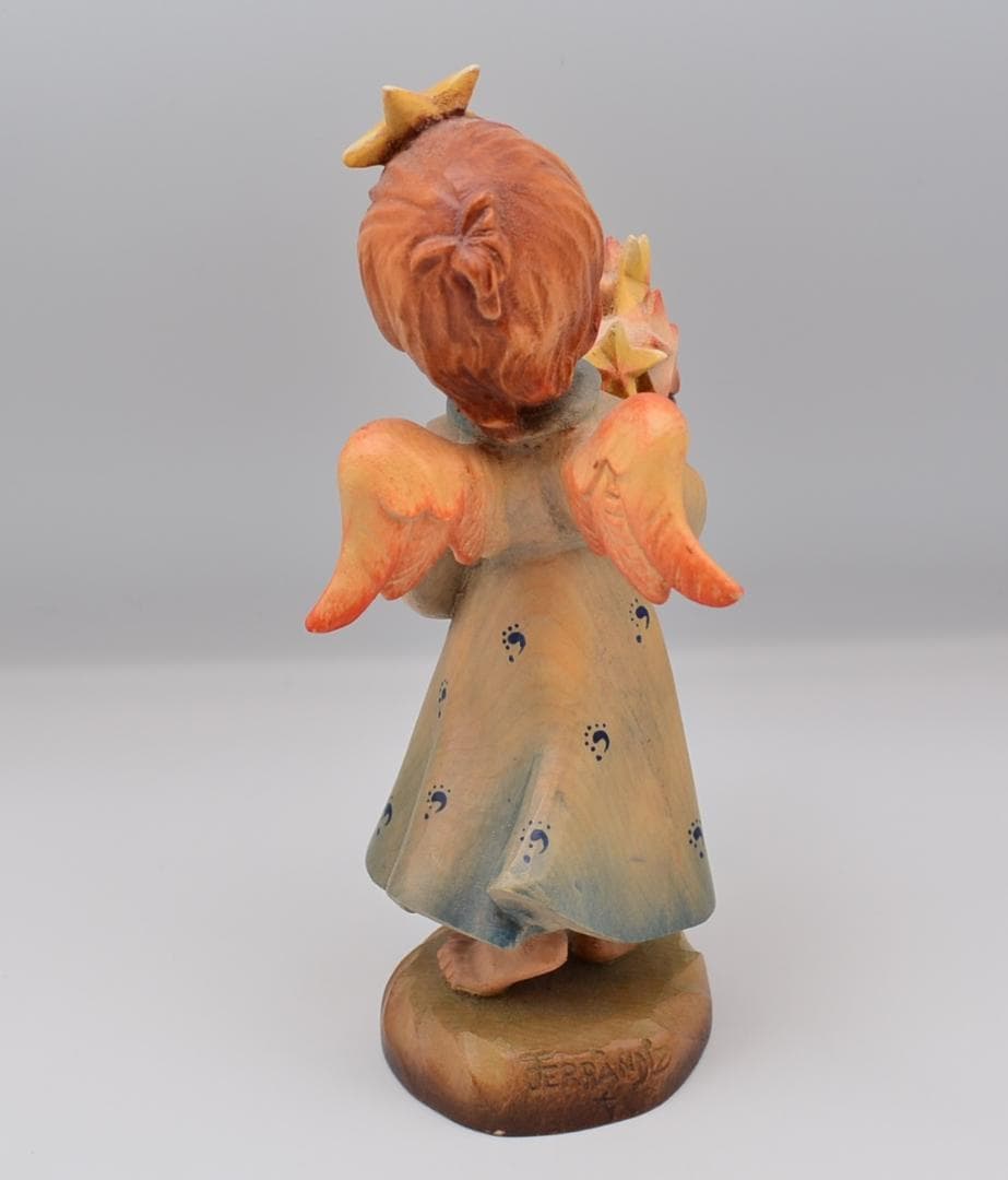 星を抱く天使　アンリ　ANRI　限定品　木彫り人形　イタリア　18ｃｍ