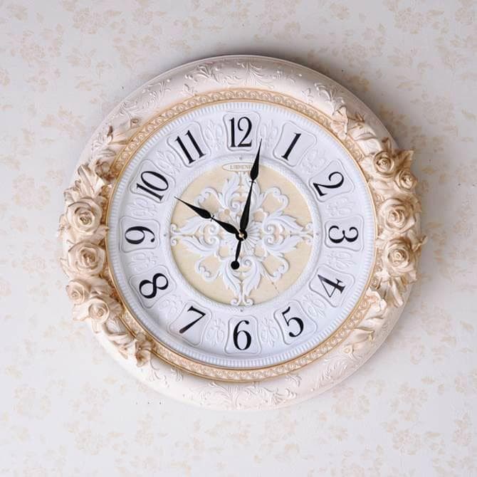 掛時計 薔薇 ローズ プリンセス ホワイト