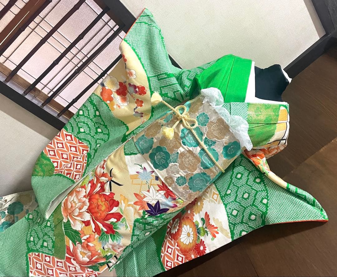 振袖 フルセット6点サイズS〜M絞り金駒刺繍　正絹　売り切り終了