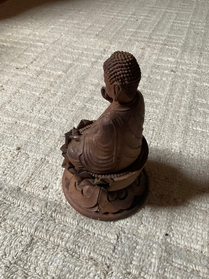 大正末期／木造・阿弥陀如来座像。【舟形後背含む22cm 3分割出来ます】。