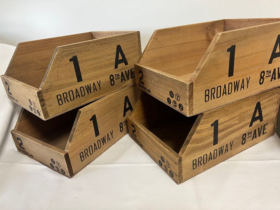 木製ボックス4個セット★ジャンク、アンティーク、メンズライク、コベントガーデン