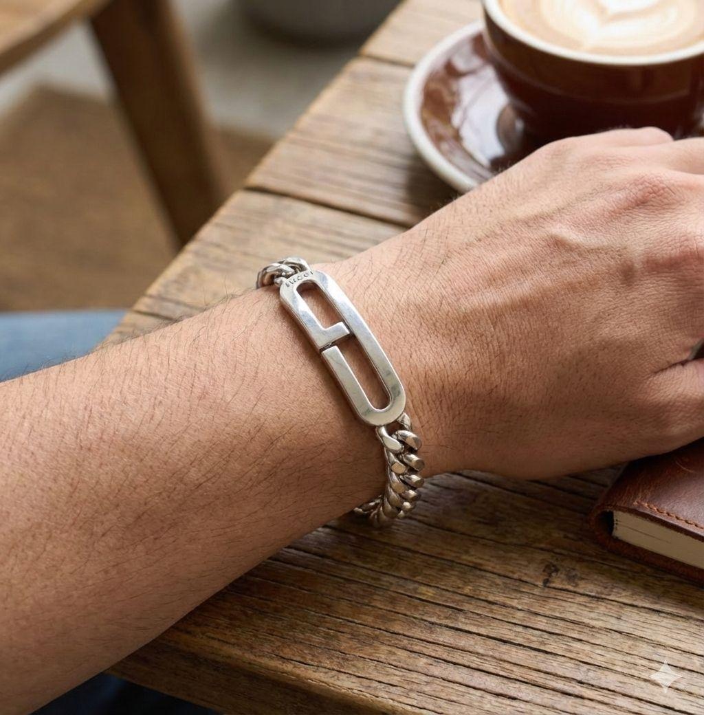 GUCCI グッチ インターロッキング 喜平調ブレスレット 箱付