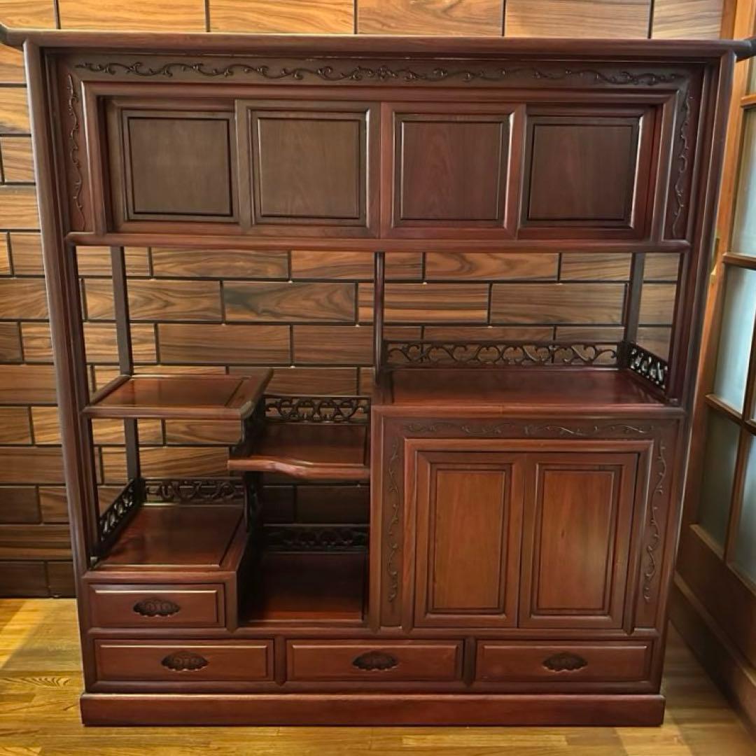 お盆限定価格！！　アンティーク　茶箪笥　紫檀　茶棚　飾り棚