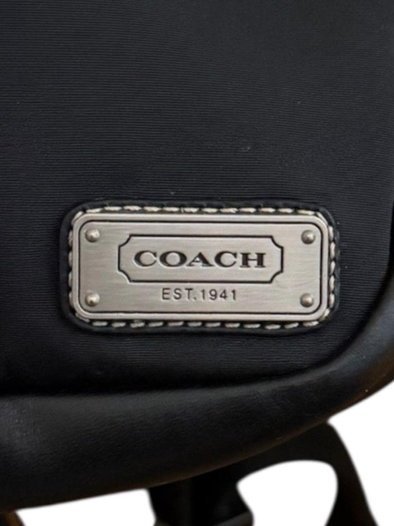 美品 COACH コーチ ウエストバッグ ウエストポーチ ナイロン レザー
