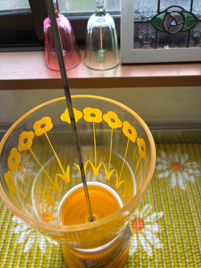 【未使用】昭和レトロポップ　花柄箸立て　TOWAトーワ　当時物　レトロ