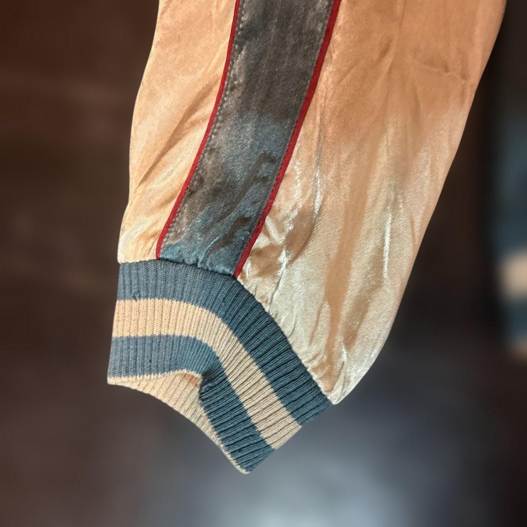 90s?プリント&サテン両面スカジャン　リバーシブル