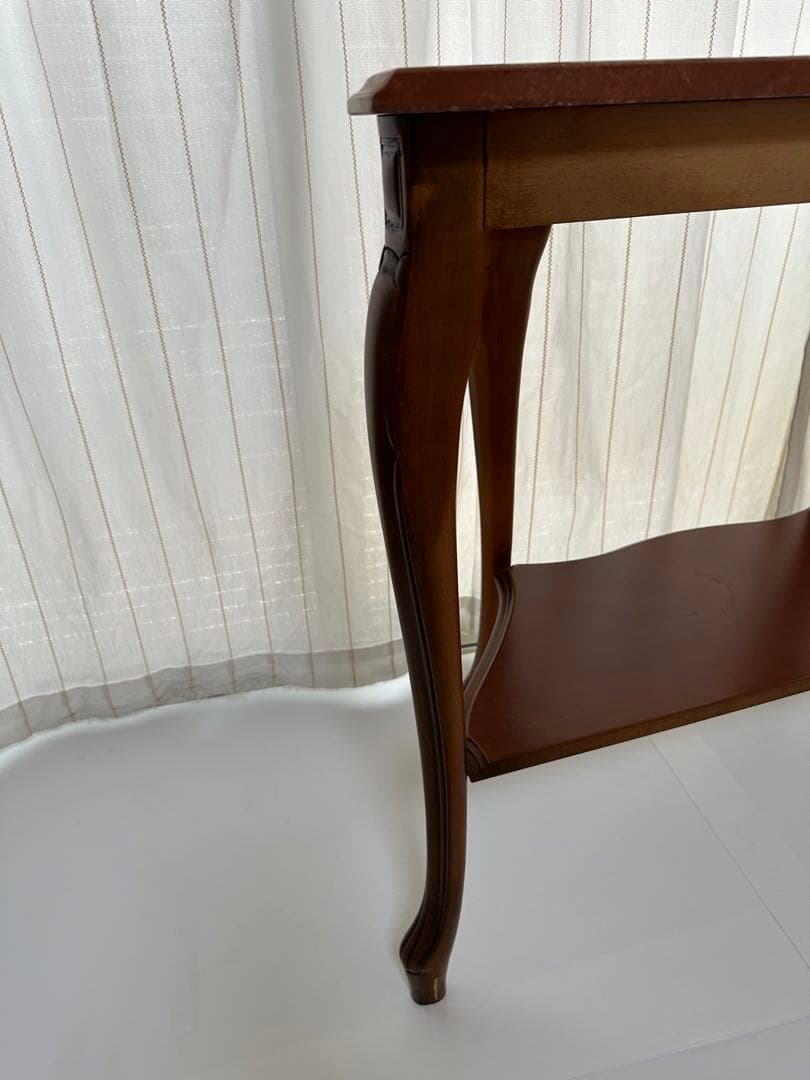 大理石 ロココ調 クラシック 猫脚 コンソールテーブル 電話台 家具