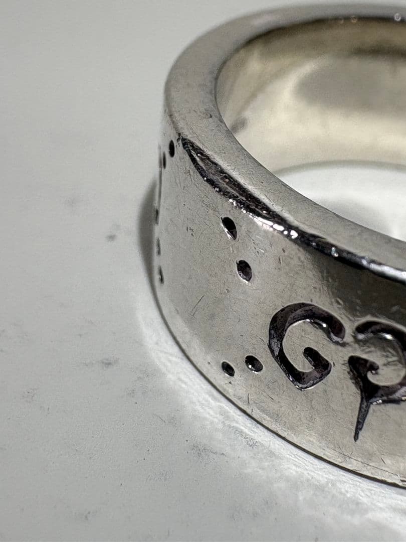 GUCCI ブランデッドG スカルワイドリング 刻印サイズ20号【箱/ポーチ付】