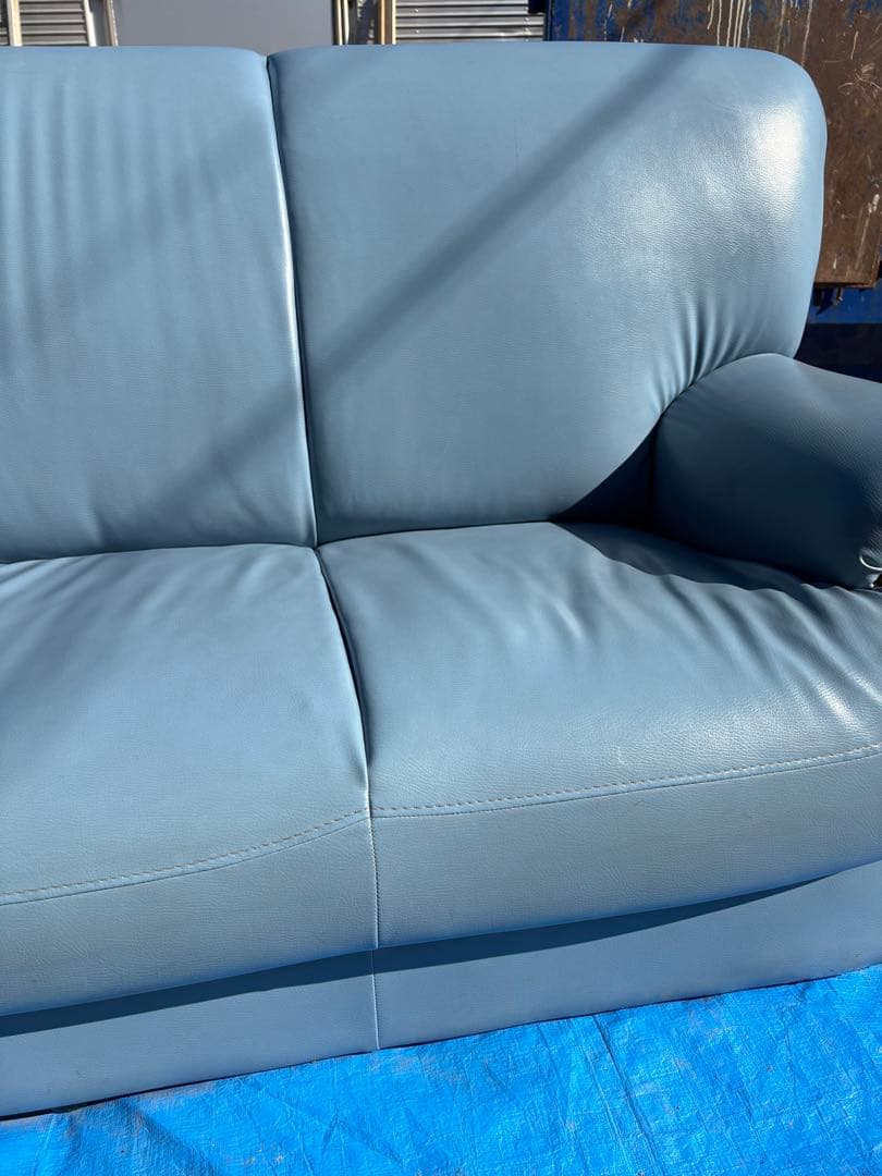 3人掛け　ソファー　ブルー　中古　引取り限定