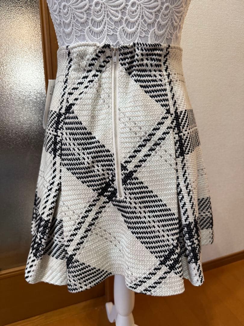 SNIDEL ロービングチェックミニスカート