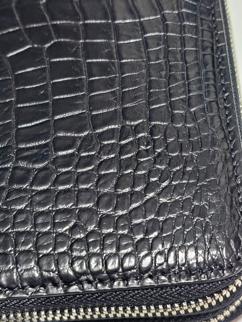 クロコダイル本革 長財布 ブラック 新品