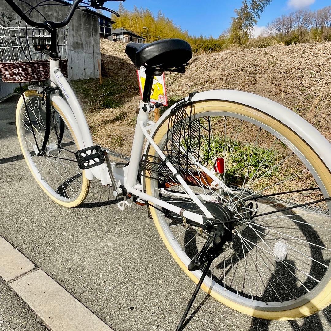 原宿制服 arCONOMi折りたたみ・26インチ・6段ギア・LEDオートライト
