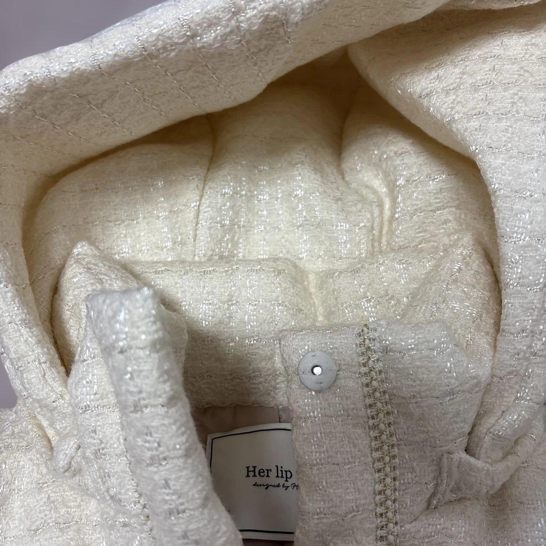 ジャケット・アウター Herlipto Hooded Tweed Down Jacket