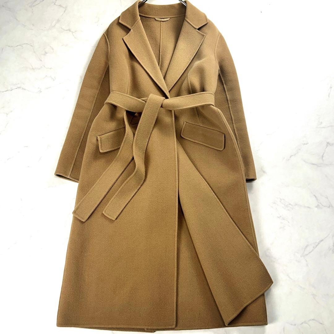 マルティニーク リバーコート キャメル ロング ベルト付 カシミヤ混