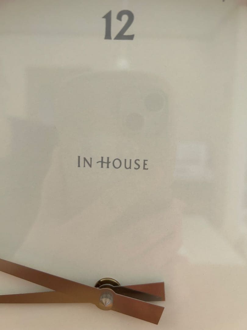 電波時計英国 IN HOUSE 壁掛け時計 30cm ナチュラルウッド ガラス