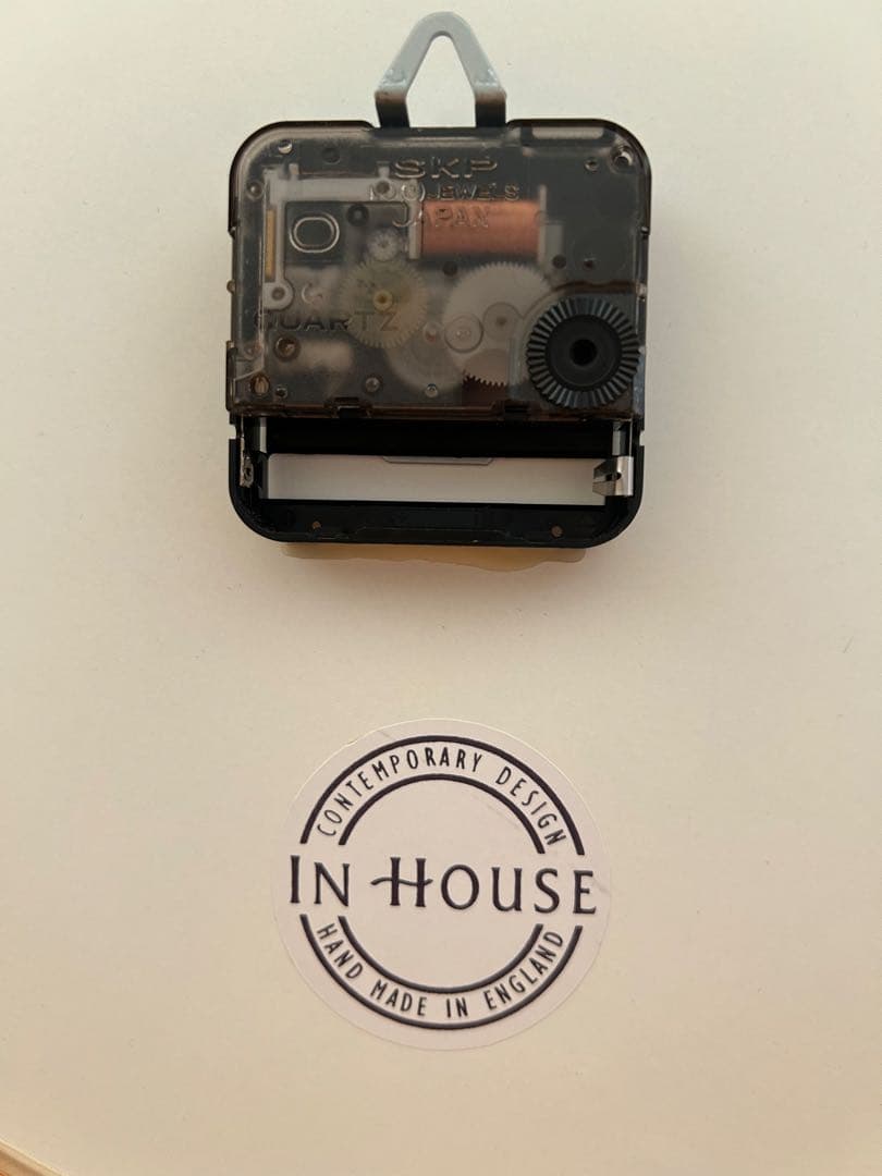 電波時計英国 IN HOUSE 壁掛け時計 30cm ナチュラルウッド ガラス
