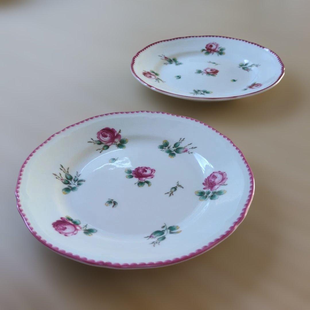 リチャードジノリアンティックローズ 17cmプレート2枚 美品