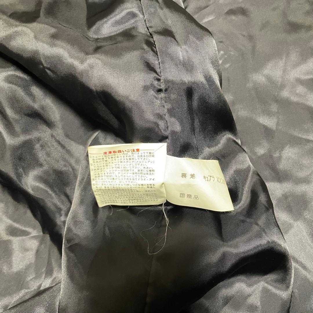 【ANGEL】本革 マキシ丈リアルレザーダブルチェスターコート 日本製 黒 XL