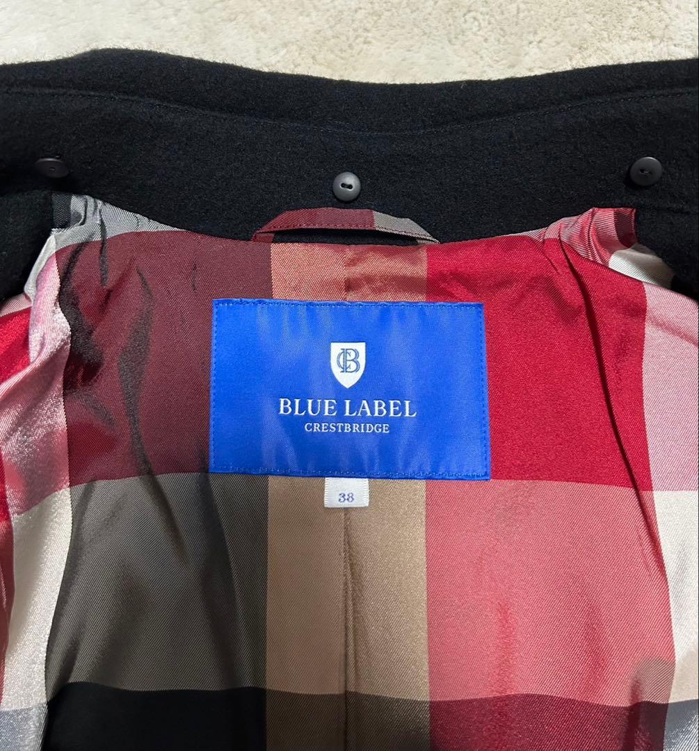 BLUE LABEL CRESTBRIDGE/メルトントレンチコート/38/黒
