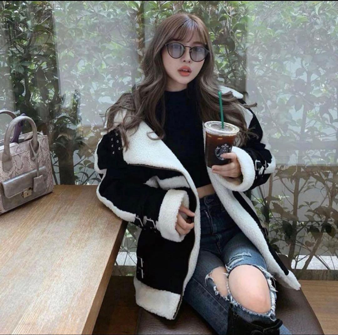 ダーリッチ Darich スエードルーズライダースボアコート