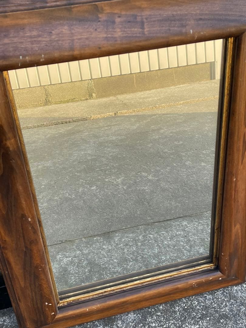 ビンテージ/イタリア製/木製/ミラー/壁掛けミラー/ウォールミラー/鏡/店舗什器