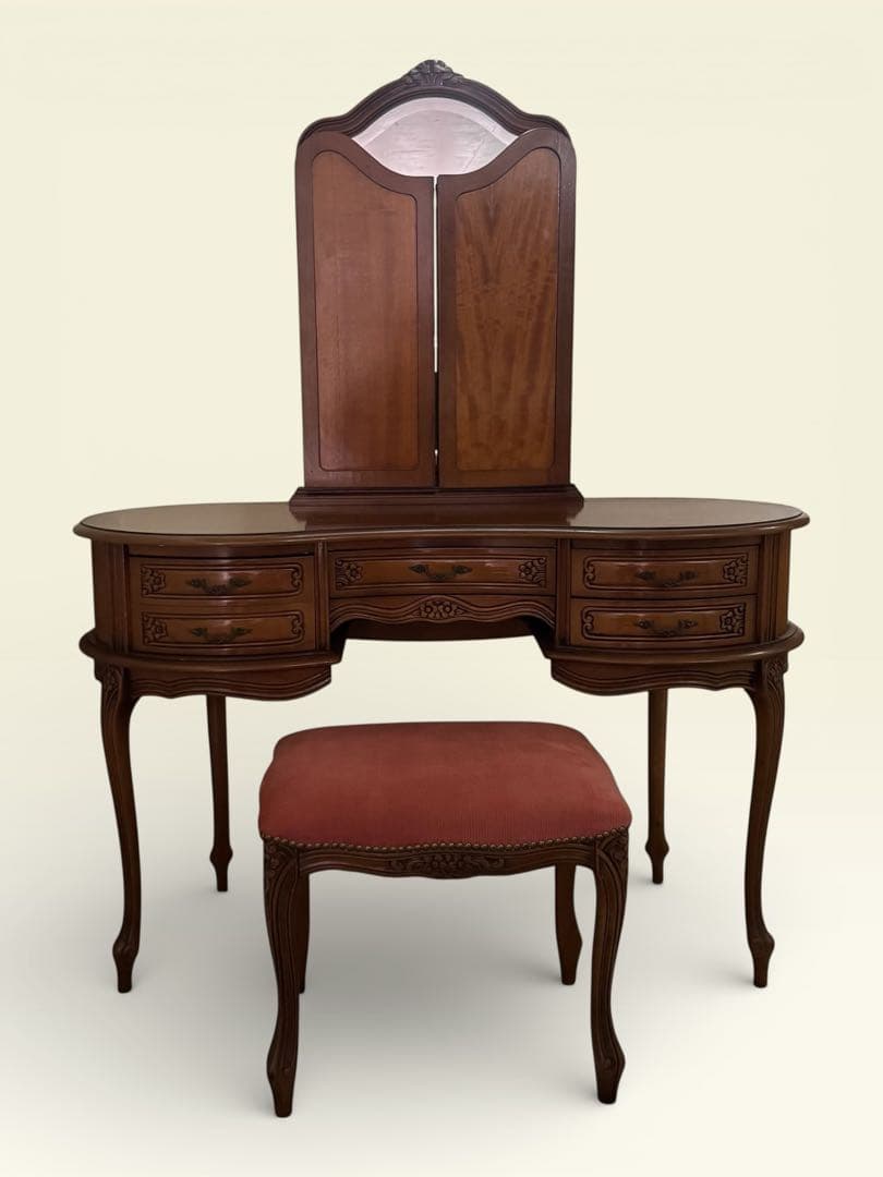 △イタリア 家具 ヴェローナクラシックドレッサー&スツール 猫脚　アンティーク