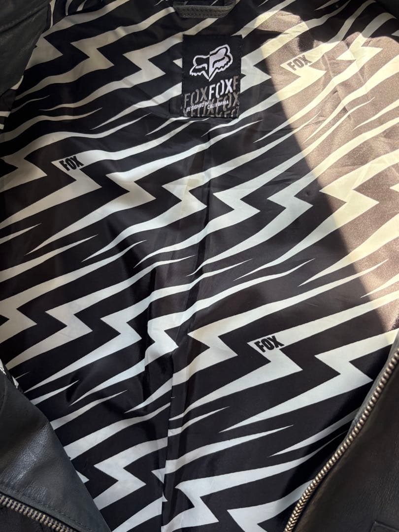 90s~00s Fox Racing レーシング レザー ライダースジャケット