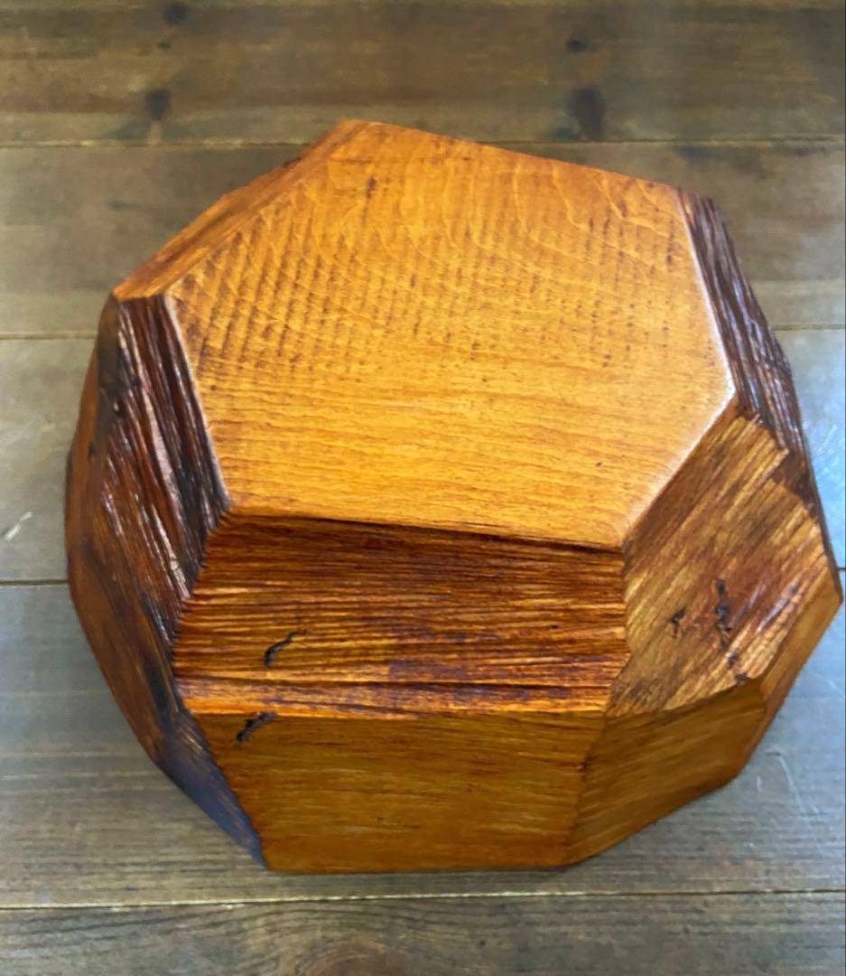 未使用品　奥会津　手彫り工芸品　拭き漆塗り仕上げ