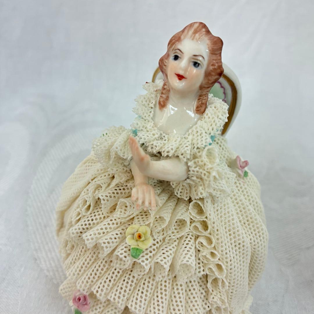 【Irish Dresden】アイリッシュドレスデン レース陶器人形2体セット①