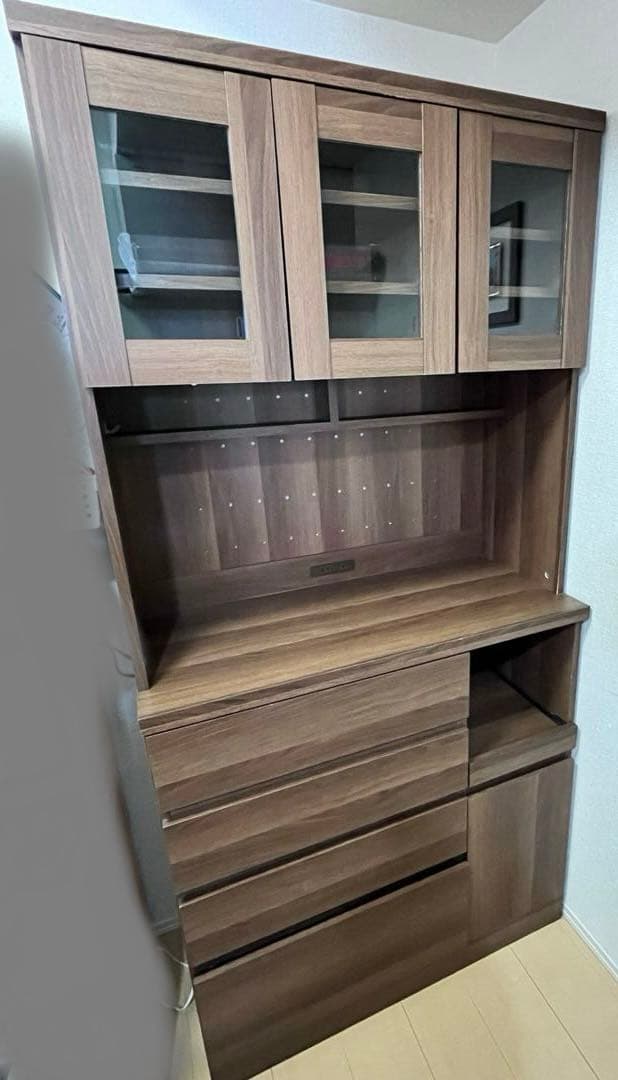 LOWYA【美品組み立て済】【3月発送】食器棚 コンセント付キッチン収納