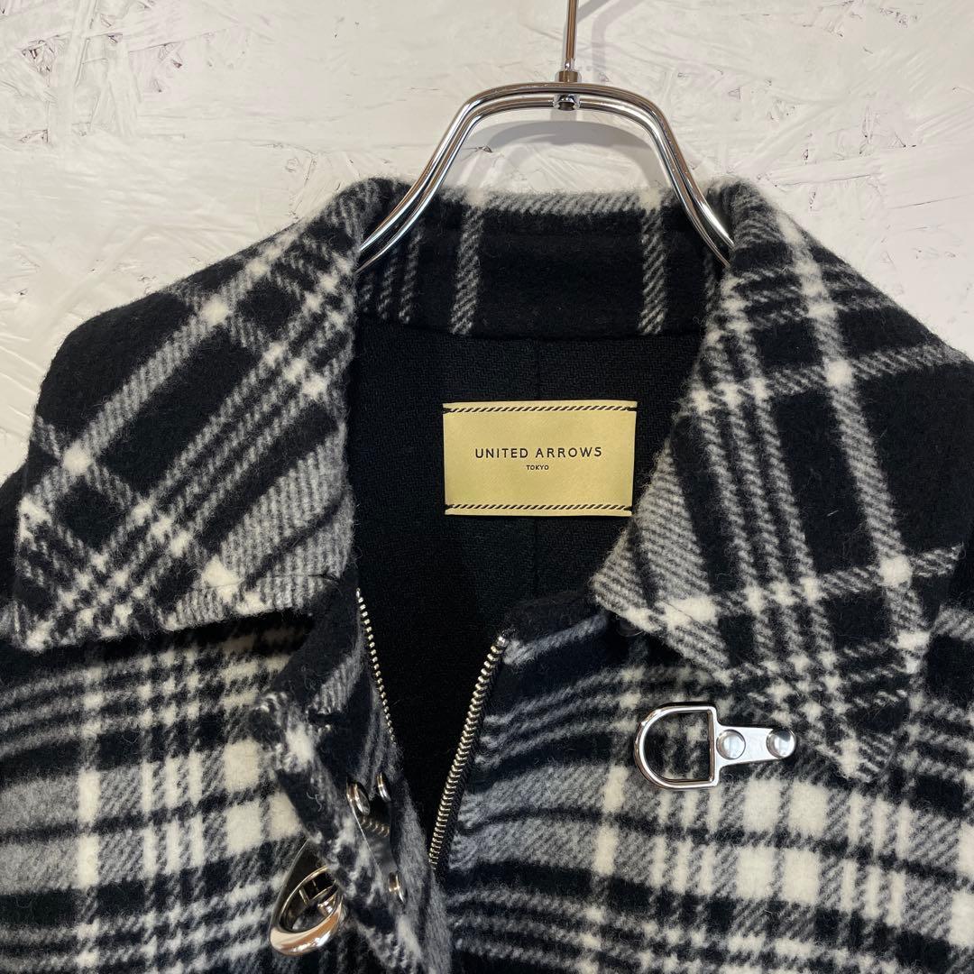日本製【UNITED ARROWS】ウールナイロン2ポケットハーフコート　38