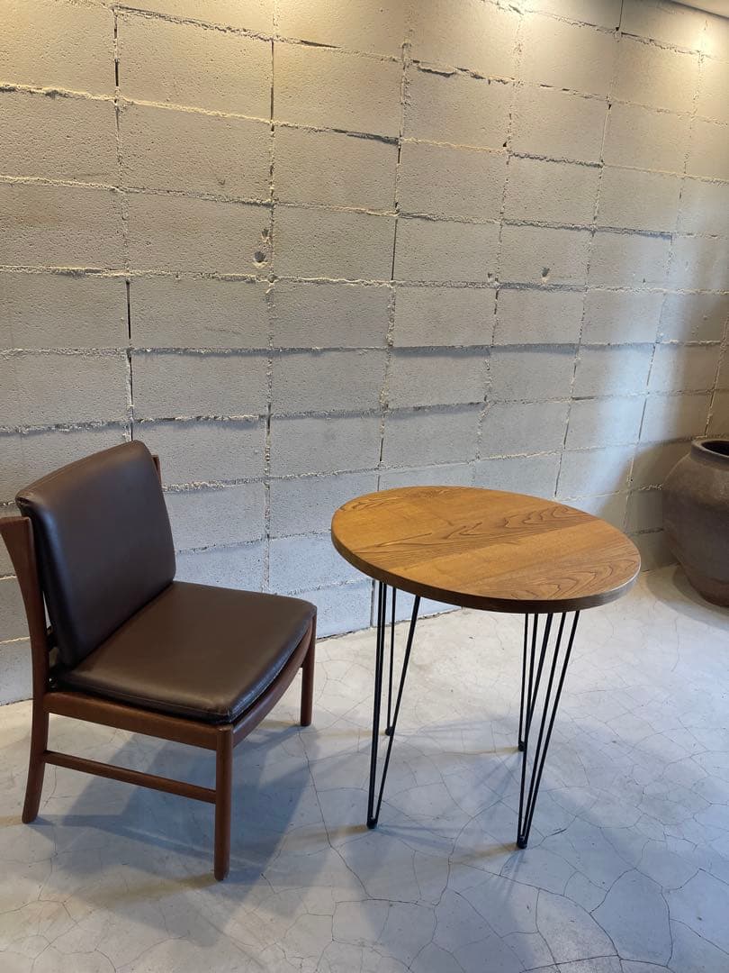 日田工芸　アームレスチェア　ダイニングチェア　ジャパンビンテージ　チーク無垢材